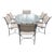 Early 21st C. Brown Jordan “Roma Sling” Aluminum Outdoor Patio Table & 6 Chairs For Sale