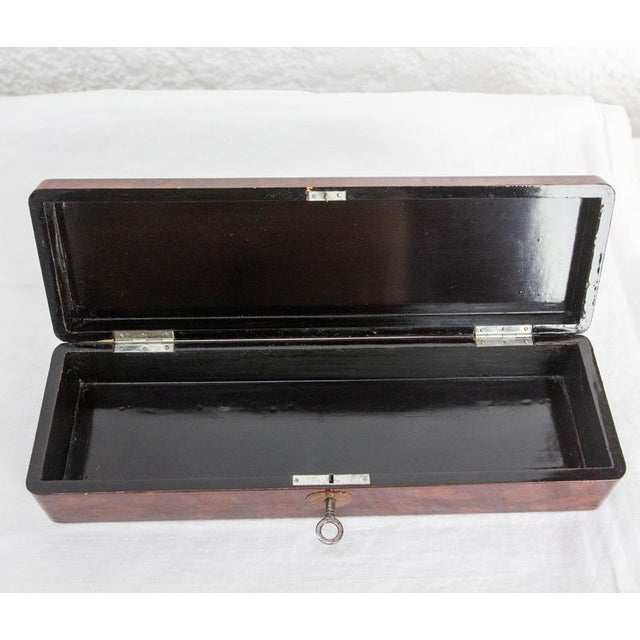 Chinese Style Lacquered Pencil Box with Painted Butterfly, 1940 For Sale - Image 9 of 11