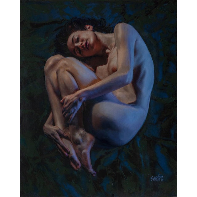 Chrysalis by Dave Seeley | Oil on canvas on panel Nude figure curled in a resting position. For Sale
