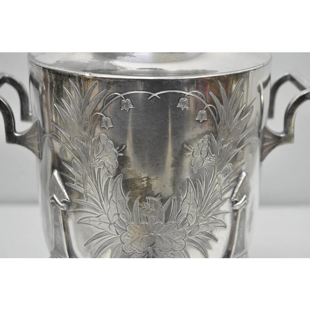 Late 20th Century Antique Victorian Silver Plated Floral Engraved Coffee Samovar by Lucius Hart For Sale - Image 5 of 18