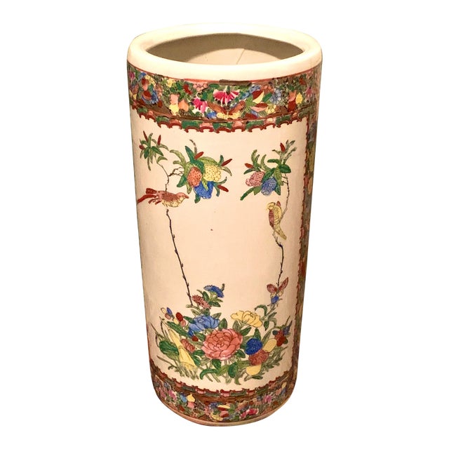 Vintage Asian Ceramic Umbrella Stand Chairish