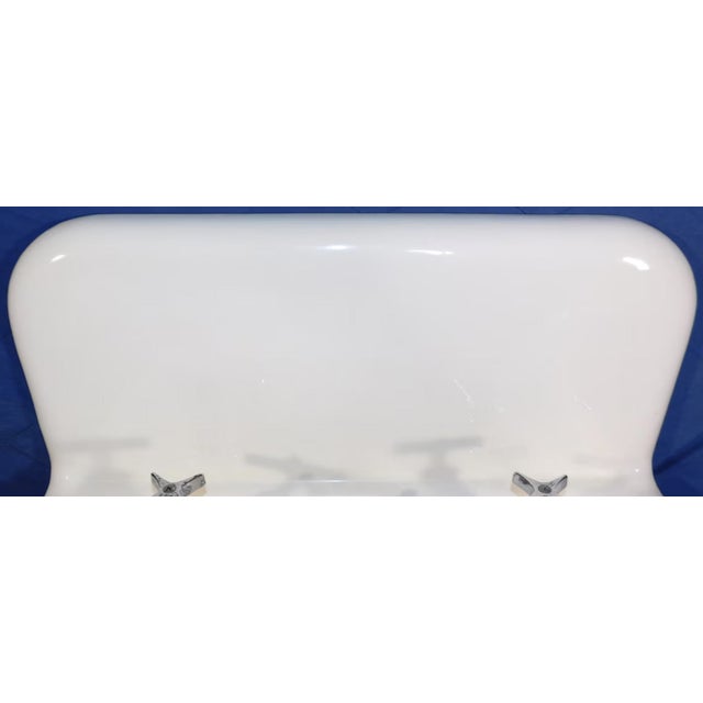 American Vintage "Standard" High-Back Porcelain & Cast Iron Sink With Cast Iron Mounting Bracket For Sale - Image 3 of 18