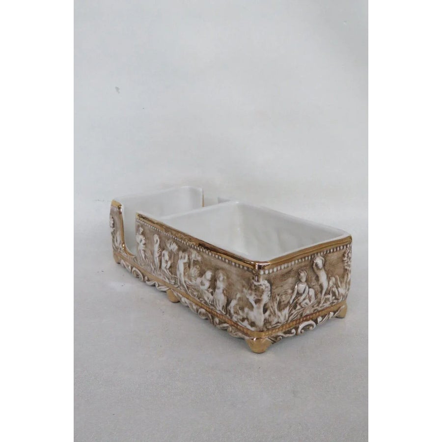 Capodimonte Italy Ceramic Cigarette Holder With 4 Personal