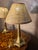 Metal Gilded Spelter Bedside Lamps with Fluted Lampshades, 1960s, Set of 2 For Sale - Image 7 of 8