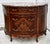 Wood Vintage Carved & Inlaid Marble Top French Style Serpentine Commode For Sale - Image 7 of 13