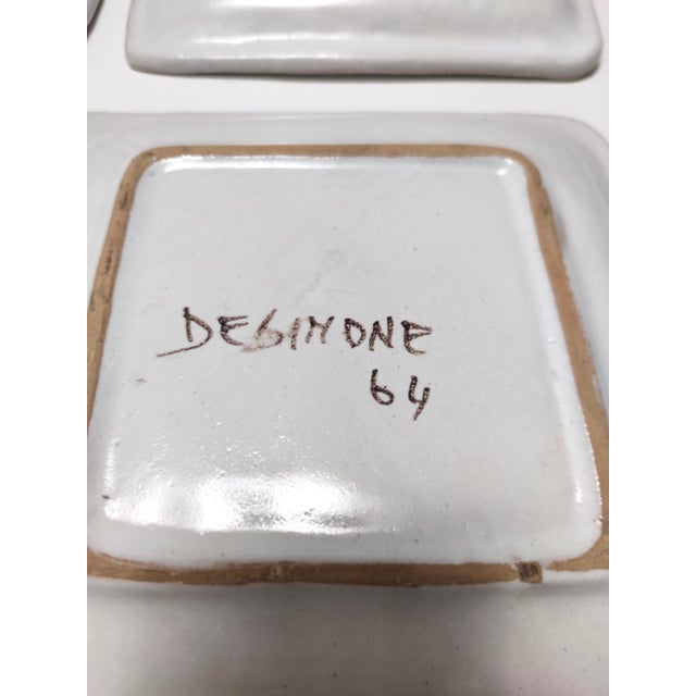 Vintage Hand-Crafted Square Earthenware Plates from De Simone, Italy, 1964, Set of 6 For Sale - Image 18 of 18