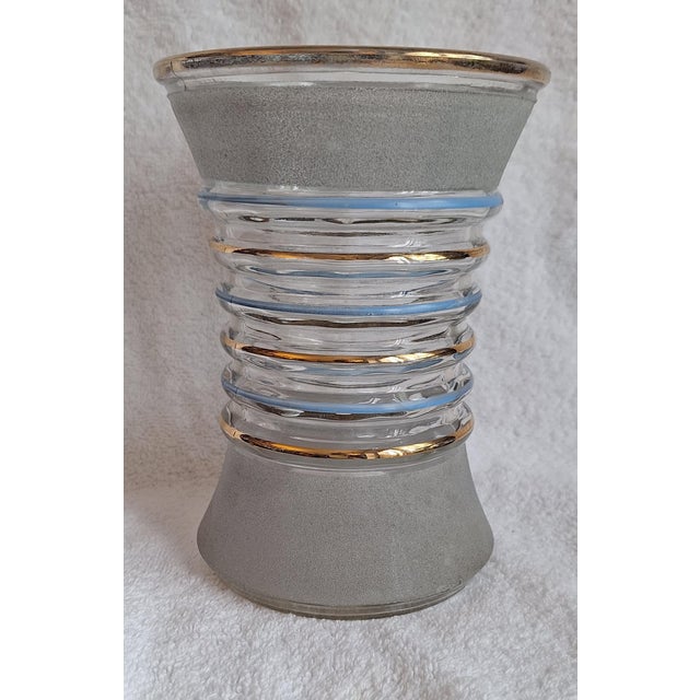 1930s Art Deco Glass Vase with Linear Decoration, 1930s For Sale - Image 5 of 5