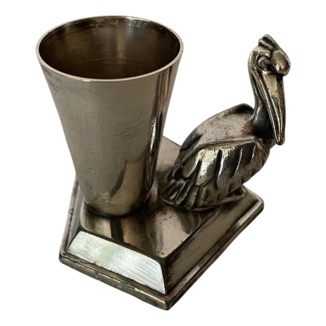 Silver-Plated Metal Toothpick Holder, 1920s For Sale