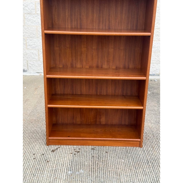 Tall Mid-Century Modern Scandinavian Teak Open Bookcase Display Shelving Unit For Sale - Image 4 of 12
