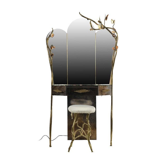 Dressing Table with Triptych Mirror by Henri Fernandez For Sale - Image 8 of 8