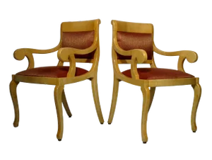 1980s Burlwood Goatskin Armchairs - Set of 2
