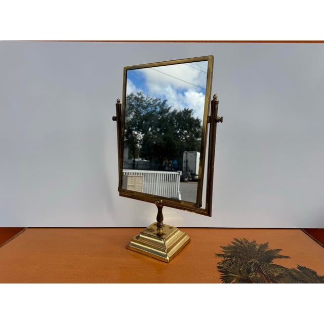 Brass 1960’s Vintage Brass Swing Vanity Mirror/ Sold For Sale - Image 8 of 12