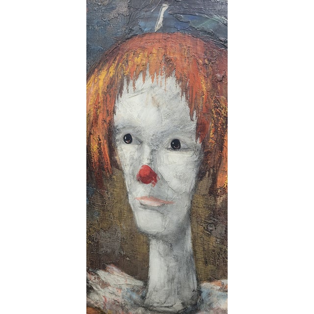 Mid Century Modern Clown Painting Signed For Sale In Philadelphia - Image 6 of 8
