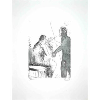 Giacomo Manzú, Nude In the Atelier, Edition of 125, 1968, Etching For Sale