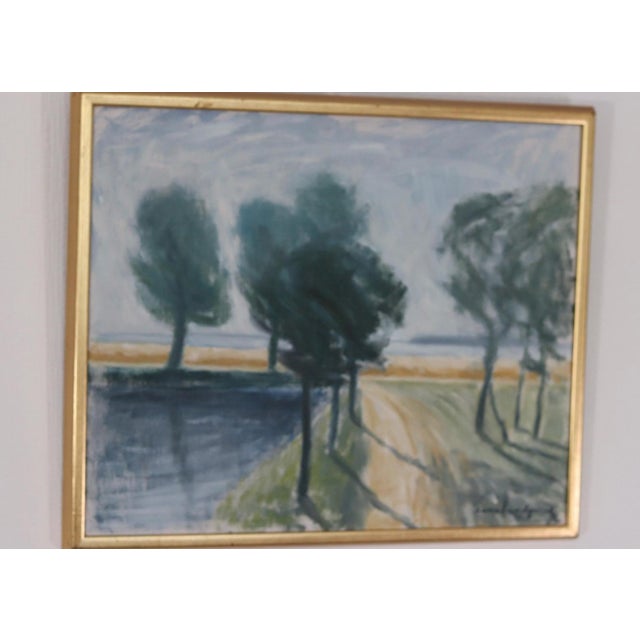 Mid-Century Modern Sune Lundquist, Trees, 1960s, Oil on Canvas, Framed For Sale - Image 3 of 16