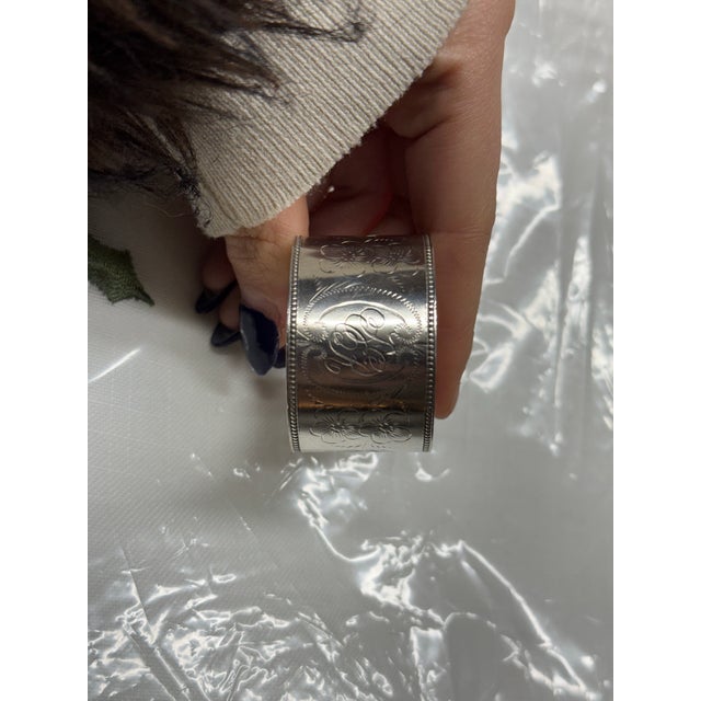 Antique Sterling Silver Napkin Ring For Sale - Image 4 of 5