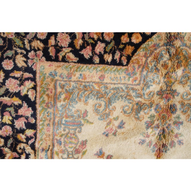 Textile Vintage French Aubusson Hand Knotted Beige & Blue Wool Area Rug 5' X 8.5' For Sale - Image 7 of 12