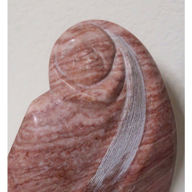 Late 20th Century Beautiful Signed Red Alabaster Sculpture "Navajo Woman" by Noted American Indian Artist Randall Beyale. For Sale In Miami - Image 6 of 13