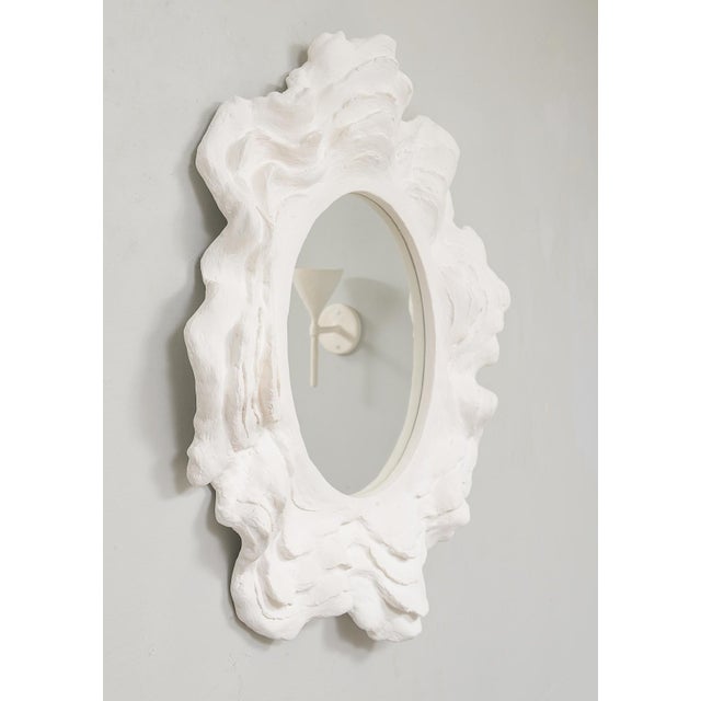 Contemporary Custom Circular Plaster Mirror For Sale - Image 3 of 7