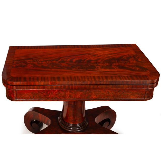 Fine Pair of American Classical Mahogany Card Tables, Massachusetts Ca. 1820 For Sale - Image 9 of 13