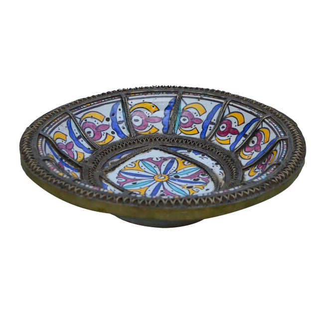 Ceramic Plate W/ Moorish Motif & Inlay For Sale In New York - Image 6 of 8