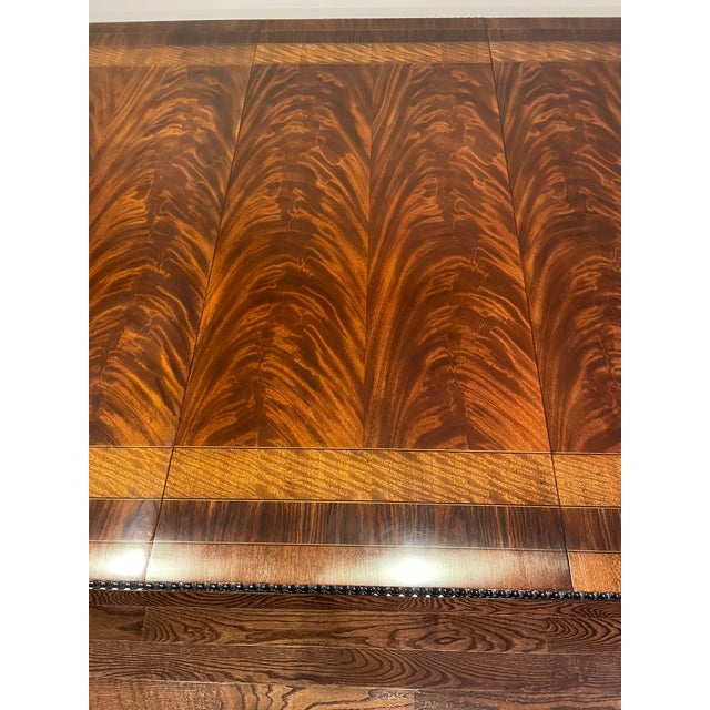 1990s 1990s Ej Victor Regency Mahogany Chippendale Dining Room Table and Set of 14 Chairs With by Gold Leaf Accents For Sale - Image 5 of 18