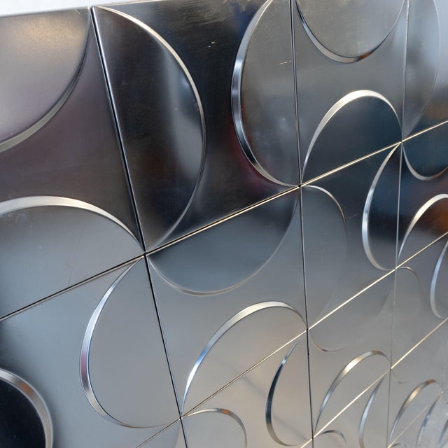 Gray Large Decorative Panel, 1970, Aluminum For Sale - Image 8 of 13