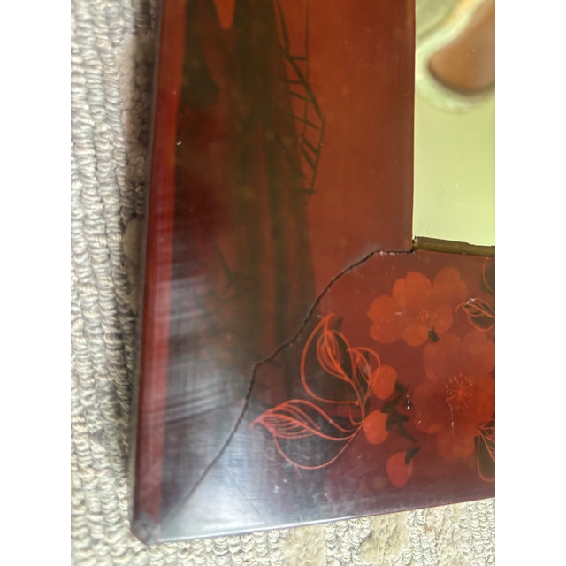 Aesthetic Movement Decorated Lacquer Mirror, Late 19th Century For Sale - Image 10 of 11