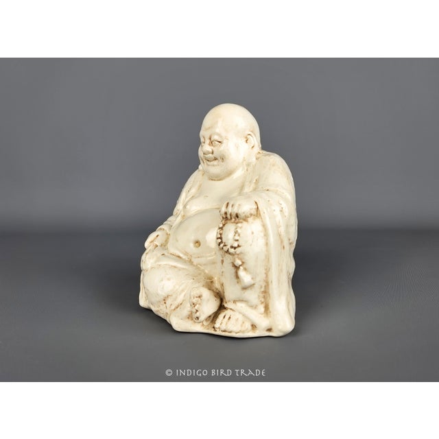 1960's White Ceramic Buddha Sculpture For Sale - Image 4 of 7