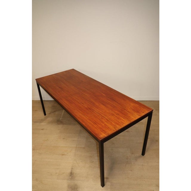 Vintage Danish Teak and Black Lacquered Metal Table, 1950s For Sale - Image 6 of 18