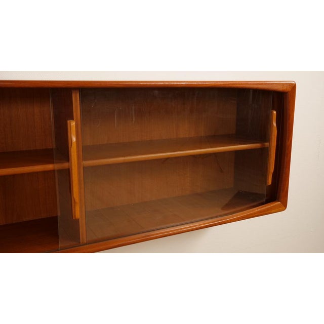 Vintage Teak Floating Sideboard with Glass Doors, 1960s For Sale - Image 10 of 13