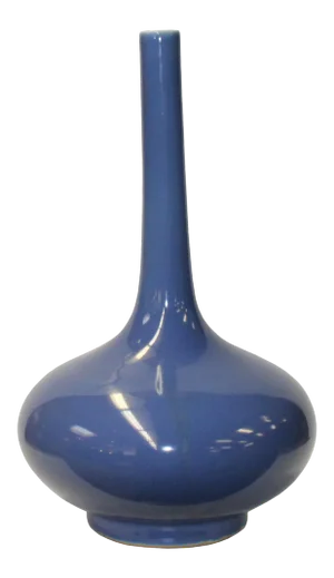 Midnight Blue Glaze Porcelain Plain Long Neck Vase
