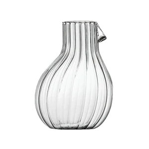 Low Dodò Carafe in Transparent Fluted Clear Glass by Matteo Cibic for Paola C., 2018