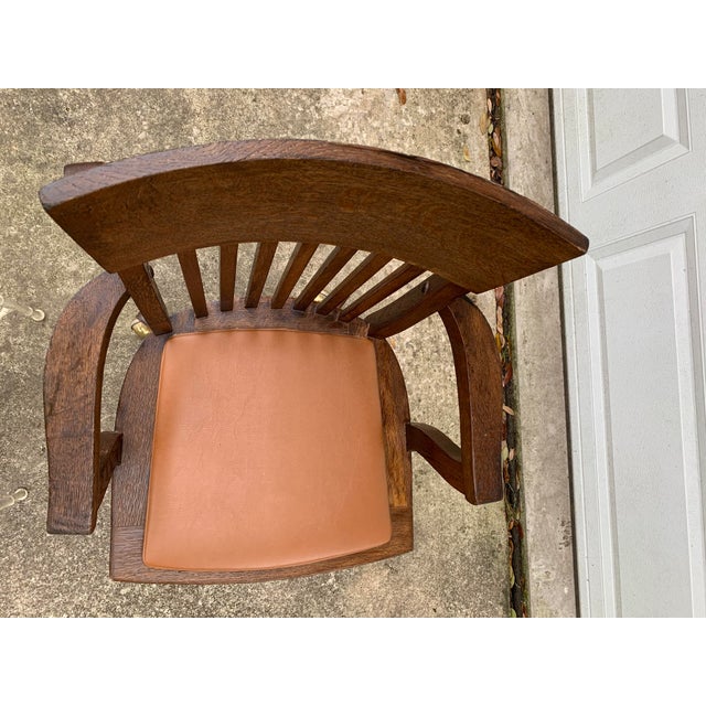 Vintage Oak Desk Chair on Casters Chairish