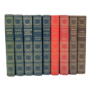 Mid 20th Century The World’s Popular Classics, Set of 9 Vintage Books For Sale