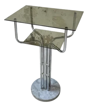 Glass and Marble Console Table, 1980s