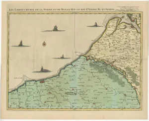 Antique Map of the French Coast, 1720