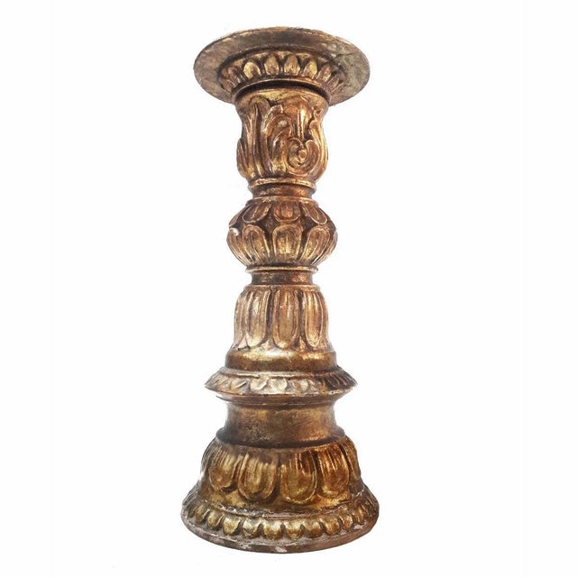 Giltwood Decorative Candlestick For Sale In New York - Image 6 of 10