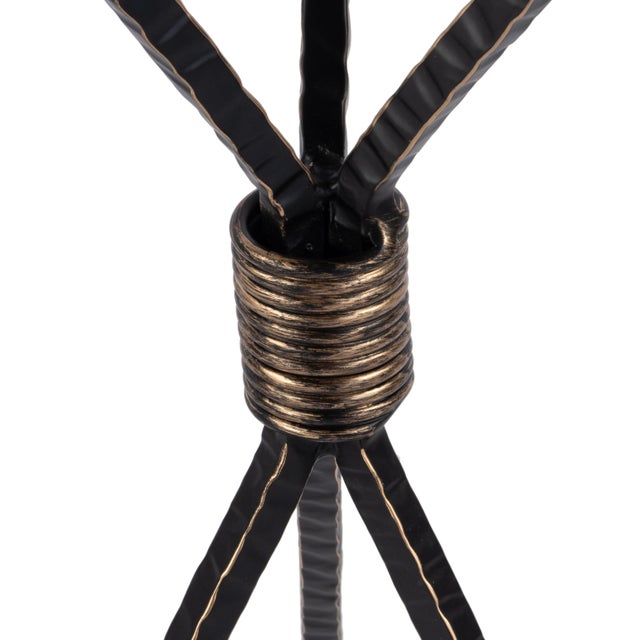 Lucca 14 in. W Round Aluminum and Iron Side Table with Tripod Shaped Base, Metalworks For Sale In Chicago - Image 6 of 8