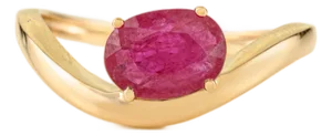 Handmade 1.14 Ct Oval Cut Natural Ruby Wave Solitaire Ring in 14k Gold Size 7