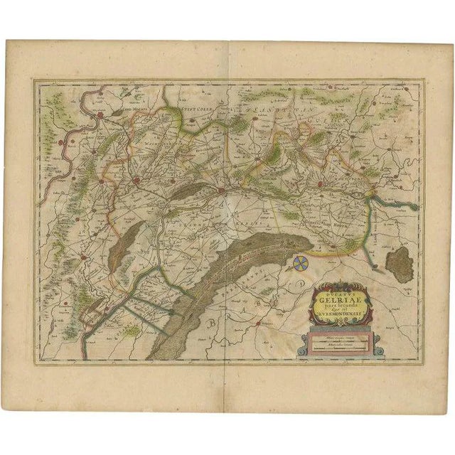 Antique Map of the Region of Roermond by Janssonius, 1650 For Sale