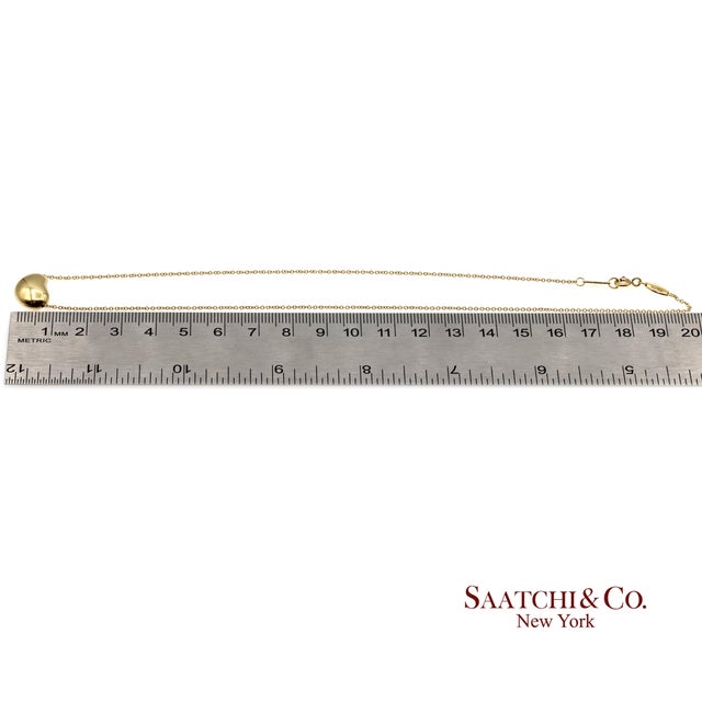 Tiffany&Co. Elsa Peretti 18k 750 Solid Yellow Gold Bean Design Pendant Necklace For Sale - Image 13 of 13