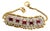 Bochic "Vintage Retro" Natural Rubies & Diamonds Set In 18K Gold & Silver For Sale