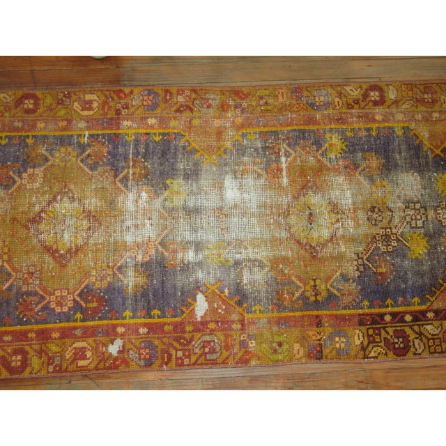 Early 20th Century Zabihi Collection WornTurkish Anatolian Runner For Sale - Image 4 of 6
