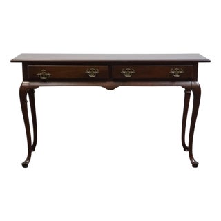 Hammary Furniture Solid Cherry Traditional Queen Anne 52" Accent Sofa Table For Sale