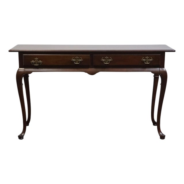 Hammary Furniture Solid Cherry Traditional Queen Anne 52" Accent Sofa Table For Sale