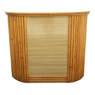 1970s Vintage Paul Frankl Style Rattan Bar For Sale