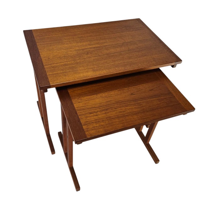 Mid Century Nh Collection Danish Teak Nesting Tables - Set of 2 For Sale - Image 9 of 12