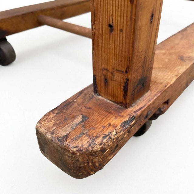 1900 - 1909 Turn of the Century Cobblers/Bakers Rack With Original Metal Casters. For Sale - Image 5 of 7