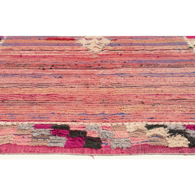 Berber Tribes of Morocco Vintage Azilal Boucherouite Moroccan Rug, 06'00 X 06'03 For Sale - Image 4 of 10